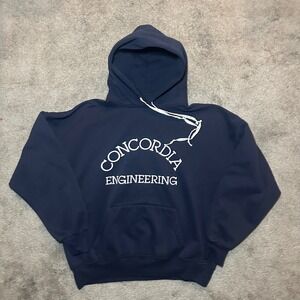 US Sweats Concordia Engineering Hoodie Men XL Navy Blue Collegiate Sweatshirt